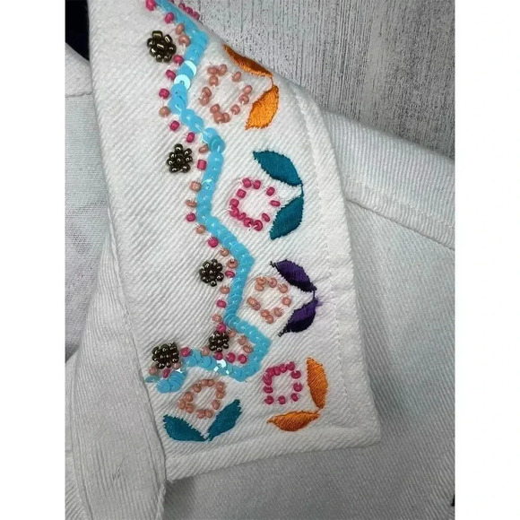 Boston Proper Women's Embroidered Jacket Multicolor Size Small Bohemian NWOT - Picture 6 of 16